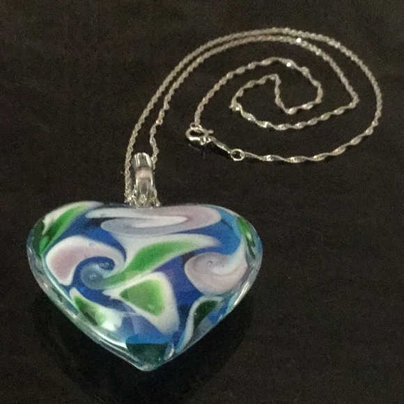 Vtg18”(1980’s)14KSolidWhiteGold Ncklace W/HrtPendt - Picture 8 of 8